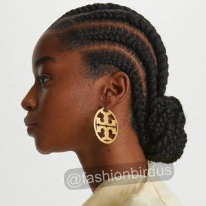Tory Burch Gold Miller Hoop Earrings (18K Gold-Plated) (NWT)